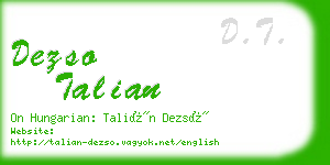 dezso talian business card